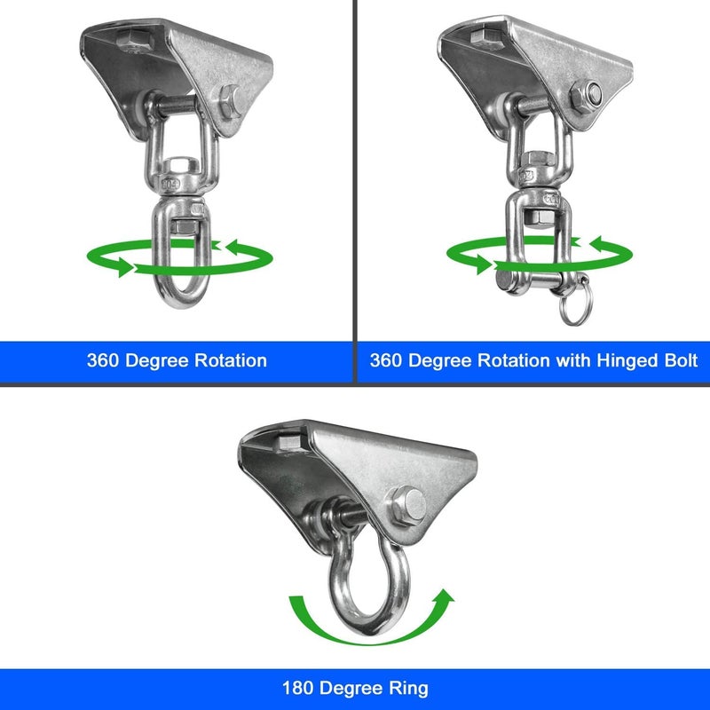 Yes4All 1000 LB Punching Heavy Bag Hanger, Steel Heavy Duty Swing Hanger Bolts for Wood and Concrete - 360Â° Swing - Image 4